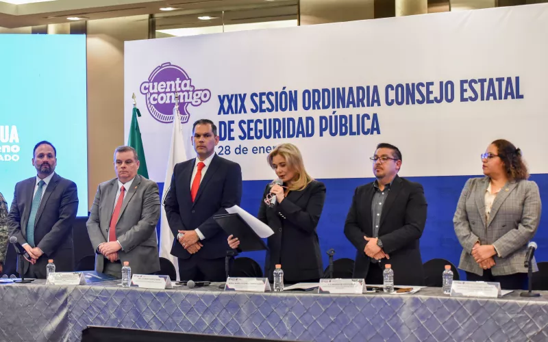 Maru Campos encabeza XXIX Sesión Ordinaria del Consejo Estatal de Seguridad Pública; Chihuahua avanza en la materia con la Plataforma Centinela